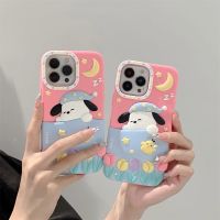 เคสโทรศัพท์มือถือ ซิลิโคนนิ่ม ลายทิวลิปส์ สุนัขพีชช่า 3D สําหรับ iphone Case 14 Pro Max 13 Pro Max 12 Pro Max