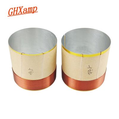 【User-friendly】 GHXAMP 49.5มิลลิเมตรสีขาวอลูมิเนียมวูฟเฟอร์ลำโพงคอยล์เสียง8Ohm เบสซับวูฟเฟอร์ขดลวด ASV ลวดสำหรับชิ้นส่วนลำโพง Diy 2ชิ้น