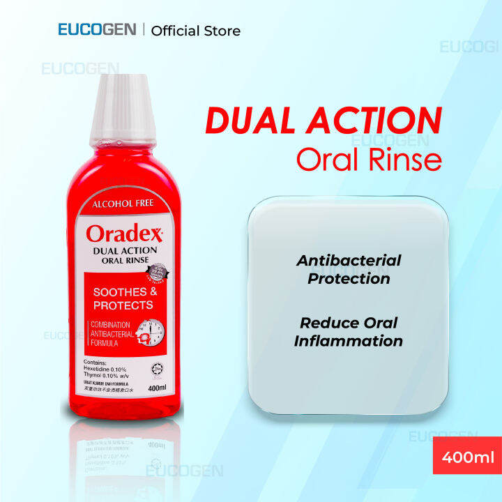 [EXP 8/25] Oradex Dual Action Mouthwash Mint (400ml) 100 Alcohol