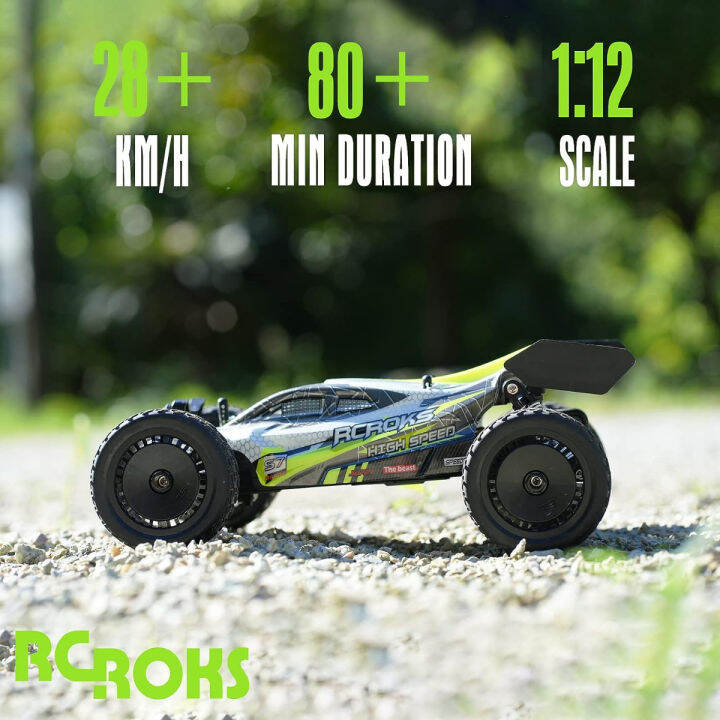 rcroks-rc-cars-1-12-scale-for-boys-large-rc-buggy-truck-28km-h-toy-grade-2wd-variable-speed-control-toy-vehicle-for-kids-2-4ghz-remote-control-racing-car-girls-boys-age-6-7-8-9-10-11-12-birthday-gift-