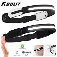 Bluetooth Sensor LED Headlamp Rechargeable Bright Headlight with Motion Phone amp; Music Function Torch Outdoor Running Flashlight