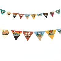 HAPPY CAMPER Garland Camping Birthday Party Supplies Wlcome Camp Flag Outdoor Party Banner Adventure Hanging Banners Streamers Confetti