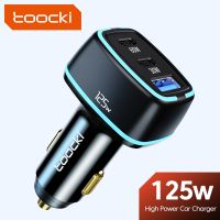 Toocki 125W USB C Car Charger QC3.0 Quick Charge PD Fast USB Type C Car Phone Charger For iPhone iPad Xiaomi POCO Huawei Samsung