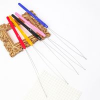 ❡✽ 5pcs Color Plastic Handle Hair Extension Tufting Threader Hair Extension Beader Wig Crochet Stainless Steel Sewing Machine Tool