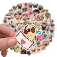 10/30/50/100pcs Cartoon Animal Pug  Graffiti  Birthday Party Gift Stickers Loyal Hunting Family Pet Waterproof Skateboard Cute Stickers Labels