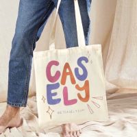 Tote Bag - กระเป๋าผ้าลายใหม่น่ารัก รุ่นเรนโบว์ Casely