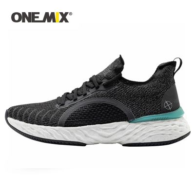 ONEMIX Breathable Mesh Sneakers For Men Cushioning Motion Control Male Sports Running Shoes Light Foam Marathon Racing Shoes