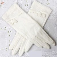 Womens White Gloves Cotton Patchwork Lace Summer Hand Sun Protection Fashion Accessories