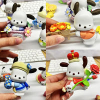 ของแท้ Sanrio Pochacco ดอกไม้และเด็กและเยาวชนชุดตาบอดกล่องของเล่น Pochacco สก์ท็อปตกแต่งรูปแบบการเก็บของเล่นเด็กของขวัญ