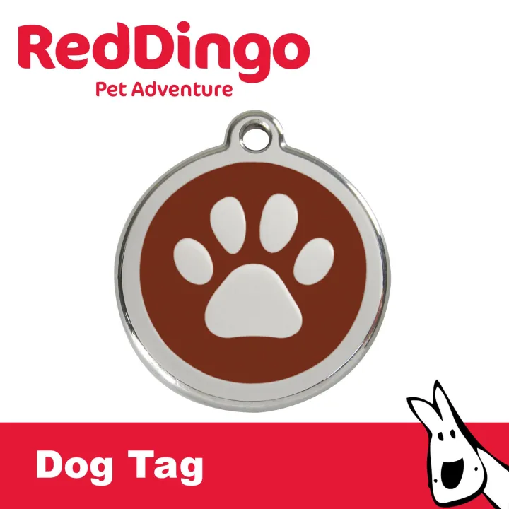 Red Dingo Dog Tag Brown Paw Print Lazada PH