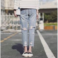 Mens rippedtattered jeans korean pants