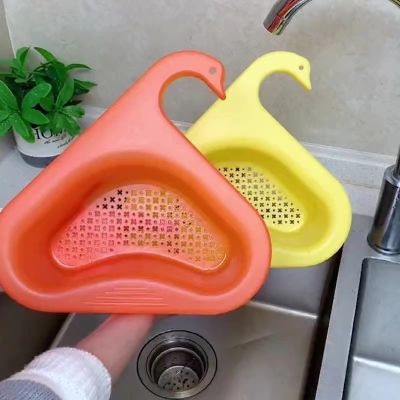 【CC】✽❁  Multifunctional Sink Filter Shelf Triangular Strainer Drain Fruit Vegetable Drainer Sponge Rack Storage Basket