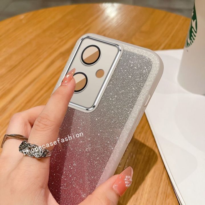 เคสโทรศัพท์สำหรับ-realme-c53-c55-nfc-realmi-real-me-2023เคสมือถือไล่สีเคสโทรศัพท์ดาวประกายแวววาวใสปลอกอ่อนแฟชั่นฝาครอบคู่