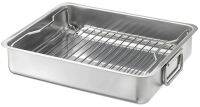 KONCIS Roasting tin with grill rack, stainless steel, 40x32 cm (คอนซีส ถาดย่างพร้อมตะแกรง, สแตนเลส 40x32 ซม.)