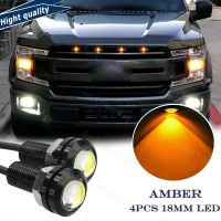 กระจังหน้า4X ฝากระโปรงกรอบกระจังหน้ารถไฟ LED สีเหลืองอำพันสำหรับ Dodge RAM 1500 2500 3500 Ford F150 250 350 450 550 Silverado 1500 HD