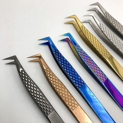 【cw】 1Pcs Eyelashes Anti-static tweezers for Extensions superhard Lashes tools