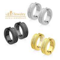 555jewelry ต่างหูหนีบ แฟชั่น สแตนเลสสตีล แท้ ห่วงกลม รุ่น MNC-ER939 - ต่างหู Unisex ใส่ได้ทั้ง ผู้ชาย และ ผู้หญิง ตุ้มหู [ER-9]