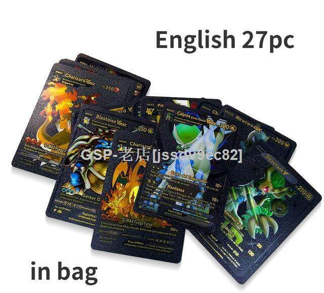 บัตรสีทองโปเกมอนฝรั่งเศส-สเปน-อังกฤษการ์ด-gx-โลหะคอลเลกชันเกม-pikachu-charizard-golden-v-vmax-สัตว์เลี้ยงสไปรต์การ์ดพร้อม-stockjssdv9ec82