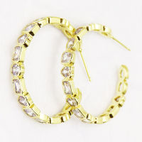 10 Pairs Zircon Hoop earrings Crystal style Geometric Hoop earrings Round earrings for women Gold Round Hoop earrings 8342