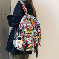 Harajuku Girl Male School Bag Female Graffiti Print Men Backpack Women Book Boy Bag Nylon Ladies Fashion Laptop Backpack Students
