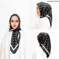 ขายร้อนพิมพ์ Polka Dot ผู้หญิงผ้าคลุมไหล่ยาว110*110ซม. ผ้าพันคอบาหลี Gauze มุสลิม Headscarf T110004