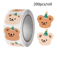 50-200Pcs Cute Little Bear Stickers  Whole Paper Adhesive Tape INS Korean Simplified Sealing Sticker Packag Decor Lables Stickers Labels