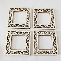 100PCS Unfinished Wood Pieces Natural Slices Square Round Heart Hallow Wood Slices for DIY Crafts Coasters Painting Ornament