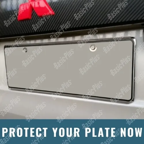 durable 2pc STAINLESS steel CAR PLATE HOLDER + 2pc ACRYLIC TRANSPARENT