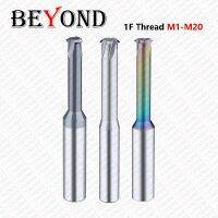 BEYOND เครื่องตัดเกลียวขอบเดียว 1 ขลุ่ยศูนย์เครื่องจักรกลคาร์ไบด์ทังสเตน End Mills M6 M8 M1 M1.2 M10 M12 CNC Cutting