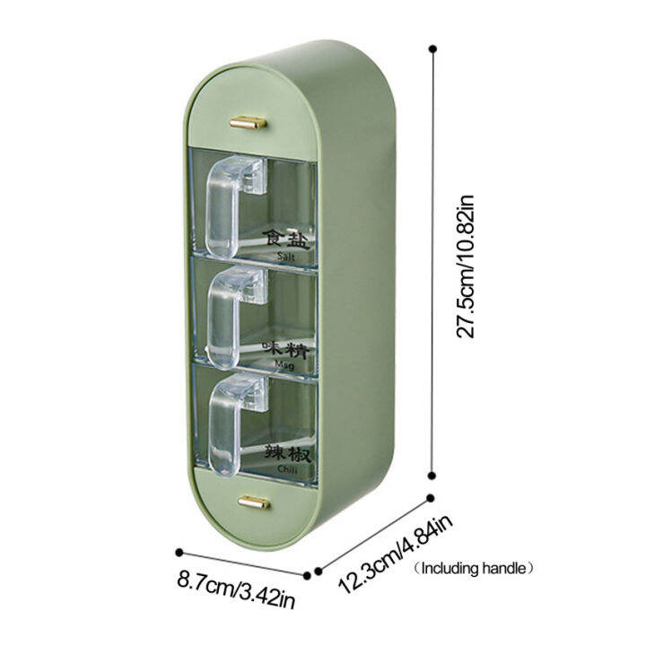 ชั้นวางเก็บรักษาเครื่องปรุงห้าช่องเครื่องปั่นเกลือชั้นวางติดผนังกล่องปรุงรสโถเครื่องเทศอุปกรณ์ภายในบ้านเครื่องมืออุปกรณ์ทำครัว