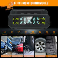 ระบบการตรวจสอบแรงดันยางรถยนต์ไร้สายพลังงานแสงอาทิตย์รถ Tpms ชาร์จพลังงานแสงอาทิตย์ตรวจจับแบบเรียลไทม์ติดตั้งง่ายจอแสดงความดันลมยาง