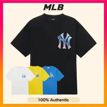 MLB Korea Unisex Checkerboard Clipping Logo Oversized Short Sleeve Tee Shirt NY Yankees Green