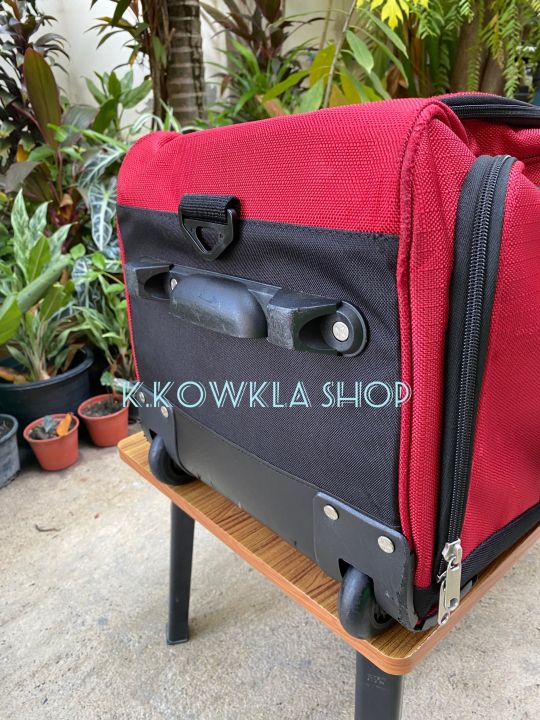 สินค้าพร้อมส่ง-coleman-carry-bag-กระเป๋าเดินทางมีล้อลาก-outdoor-สีแดง