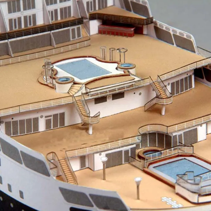 Queen Mary Ii Cruise Ship Paper Model 3d Cubes Paper Diy Puzzle Manual Model Level Toy 4 Ship ...