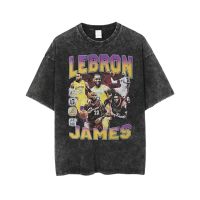 เสื้อยืด โอเวอร์ไซส์ แขนสั้น oversize รุ่น Lebron James ดำฟอก