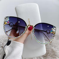 2022 Fashion Cat Eye Sunglasses Women nd Designer Luxury Diamond Sun Glasses Vintage Eyeglasses for Female Eyewear Shades