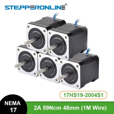 5PCS Nema 17 Stepper Motor 48mm 2A 17HS19-2004S1 Motor Nema17 59Ncm(84oz.in) 4-lead Step Motor for CNC 3D Printer XYZ