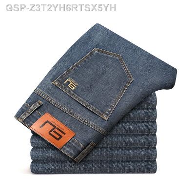 ♟กางเกงยีนส์ Simples De Algodão ยืด Para Homens Calça Jeans Roupas Retrão Bordadas E Elástias Nova Marca Fit Jovem