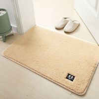 Soft Plush Bath Mat Bathroom Carpet Solid Color Water Absorption Non-Slip Rug Foot Pad Fluffy Floor Mat Bathtub Mat Doormat