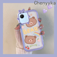 เคส Chenyyka สำหรับ Realme C30 C30s Narzo 50i Prime Case การ์ตูนหมีสวยสร้างสรรค์สีสันสดใสน่ารัก Little Monster เลนส์กล้องถ่ายรูปแบบนิ่มซิลิโคนเคสใสกันกระแทกแบบใสง่ายป้องกัน