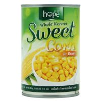 Premium import?( x 3) HOPE SWEET CORN 410 g. ข้าวโพดหวาน บรรจุกระป๋อง มีคาร์โบไฮเดรตและใยอาหารปริมาณสูง 410 g. [HO05]