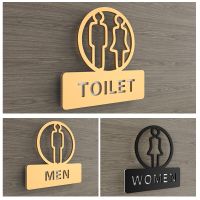 High-end Acrylic Door Sticker Signage Toilettenschild House Number WC Bathroom Men Women Indication Plaque Custom Signs