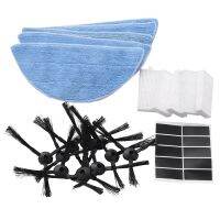 Replacement Consumable Accessories Parts 10pcs Side Brush + 5pcs Hepa Filter + 5pcs Mop Cloth + 10pcs Magic Paste for ILIFE V3 V3s V5 V5s V5s pro Robot Vacuum Cleaner