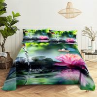 ❁⊙❆ Meditation 0.9/1.2/1.5/1.8/2.0m Digital Printing Polyester Bed Flat Sheet With Pillowcase Print Bedding Set