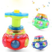 Bagged round Luminous Toy Light Music Rotating Gyro Random Color One Pack