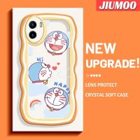 เคส JIUMOO สำหรับ VIVO Y15s Y15a เคส Y01ลายการ์ตูนแฮปปี้ดีโดราเอมอนดีไซน์ใหม่สร้างสรรค์เคสโปร่งใสลายกล้องถ่ายรูปซิลิกาเจลฝาครอบป้องกันขอบลอนเคสมือถือกันกระแทกแบบใสนิ่ม