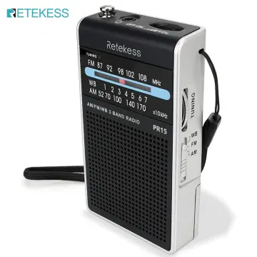  Retekess V112 AM FM Radio Portable, Mini Radio with Earphone  Pocket, Digital Tuning Rechargeable Battery LCD Display for Walking  Jogging(Gold) : Electronics