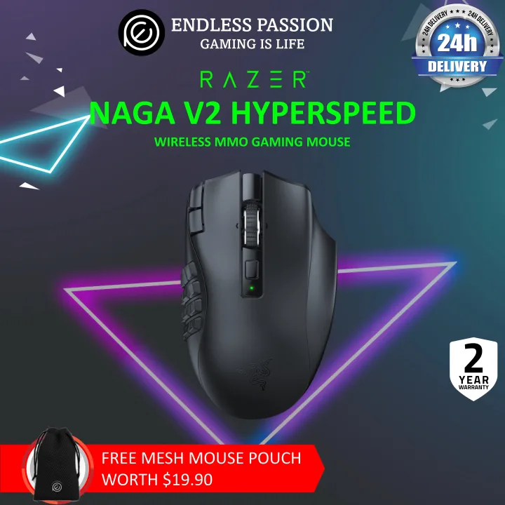 MMO Wireless Gaming Mouse - Razer Naga V2 HyperSpeed