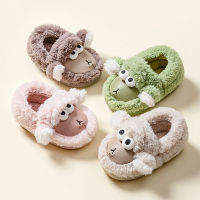 Winter Cute Cartoon Sheep Kids Slippers Warm Plush Floor Slippers For Girls Boys Soft Anti Slip Toddler Children Home Shoes