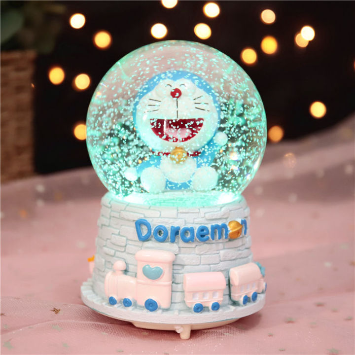 creative-doraemon-โดราเอมอนเรืองแสงลูกแก้วหิมะกล่องดนตรีกริ๊งสำหรับของขวัญวันเกิดเด็กชายและเด็กหญิง